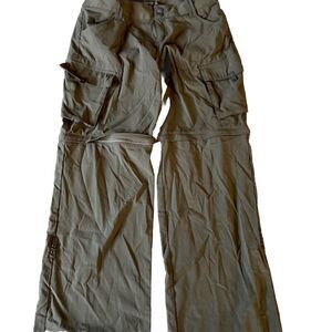 PrAna Womens Size 10 Sage Convertible Pants Shorts Zip Off  Roll Up cargo pocket